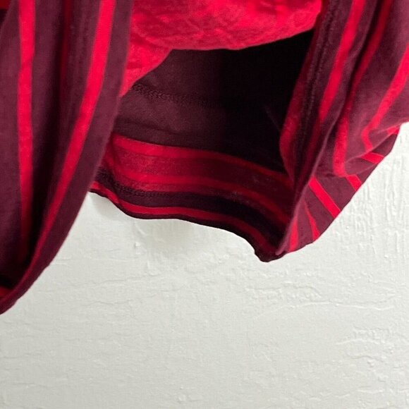 LOFT Ann Taylor Bodycon Ruched Side Dress Tencel Blend Red Navy Stripe Medium - Picture 5 of 10